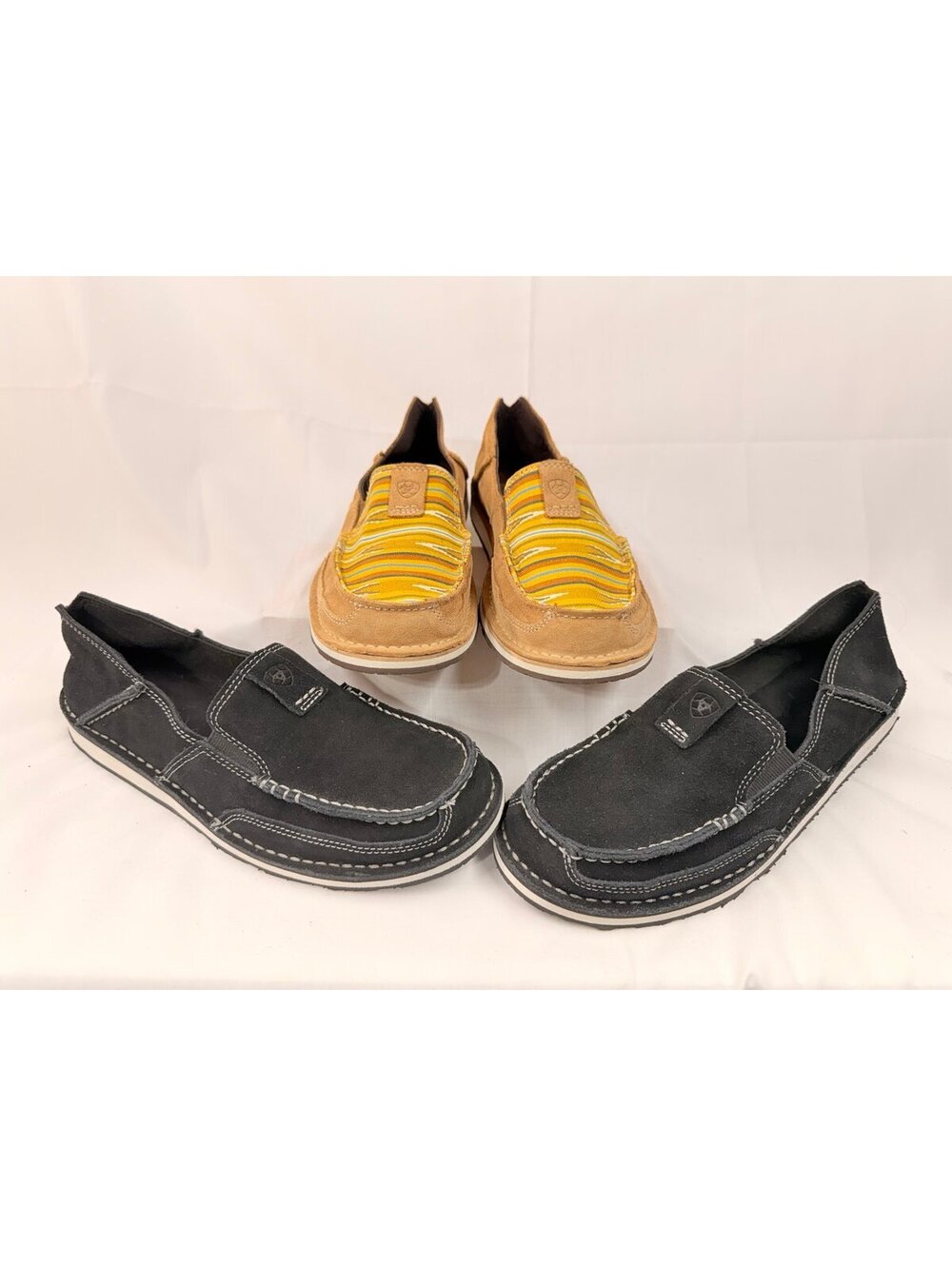 Pair of Ariat® Ladies Cruiser Brown Bomber Casual Slip-on Shoes 9.5 B
